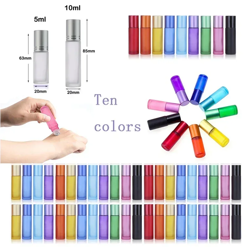 Perfume Fragrance World Qahwa - 10/30/50Pcs 5-10ml Frosted Glass Roller Bottles