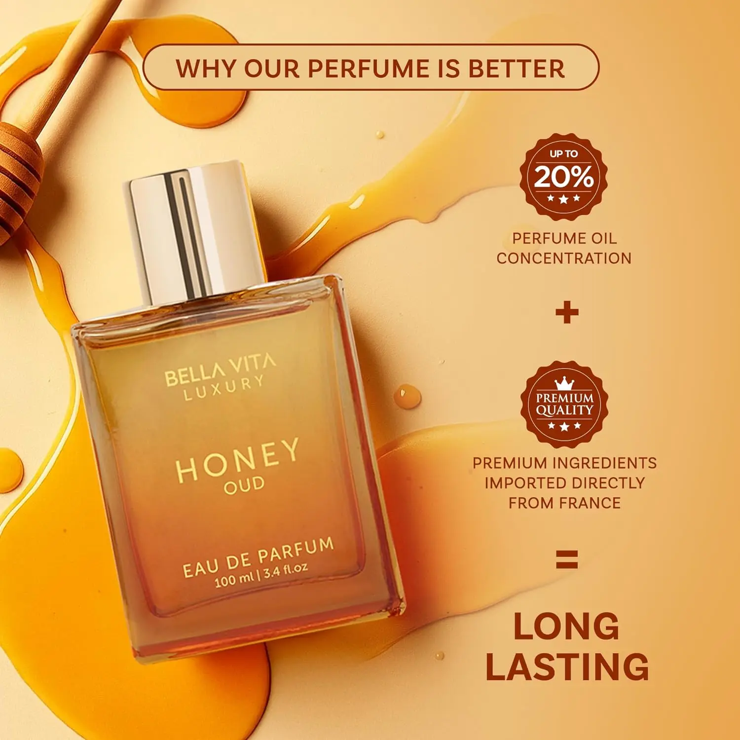 BellaVita Luxury Honey Oud EDP - Perfume Quality Fragrance Oils review and price