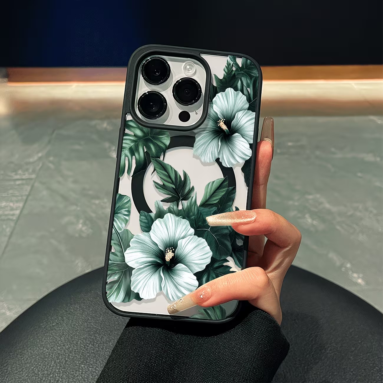 Green Floral Print Phone Case  - Perfume Pure Xs review and price