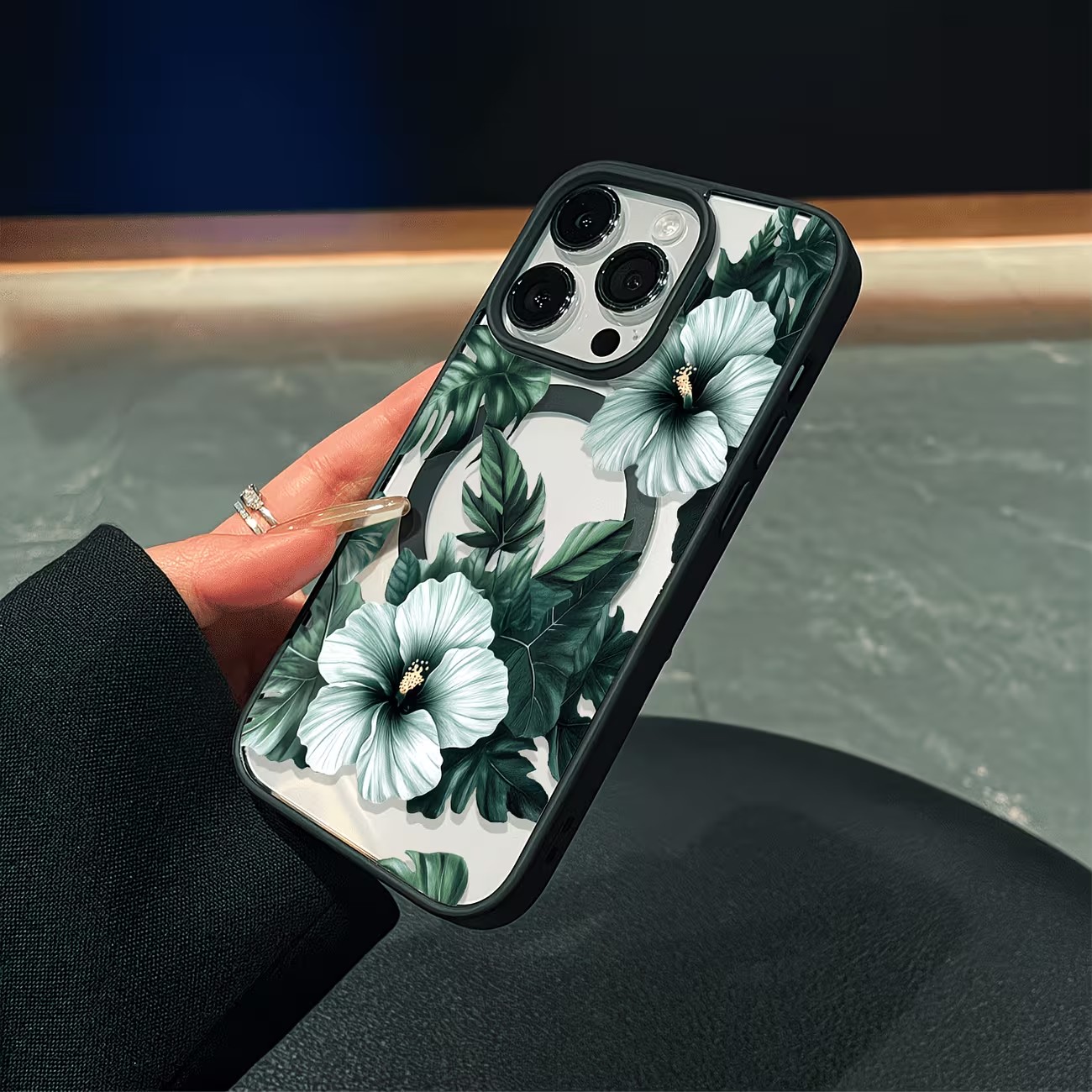 Green Floral Print Phone Case  - Perfume Pure Xs review and price