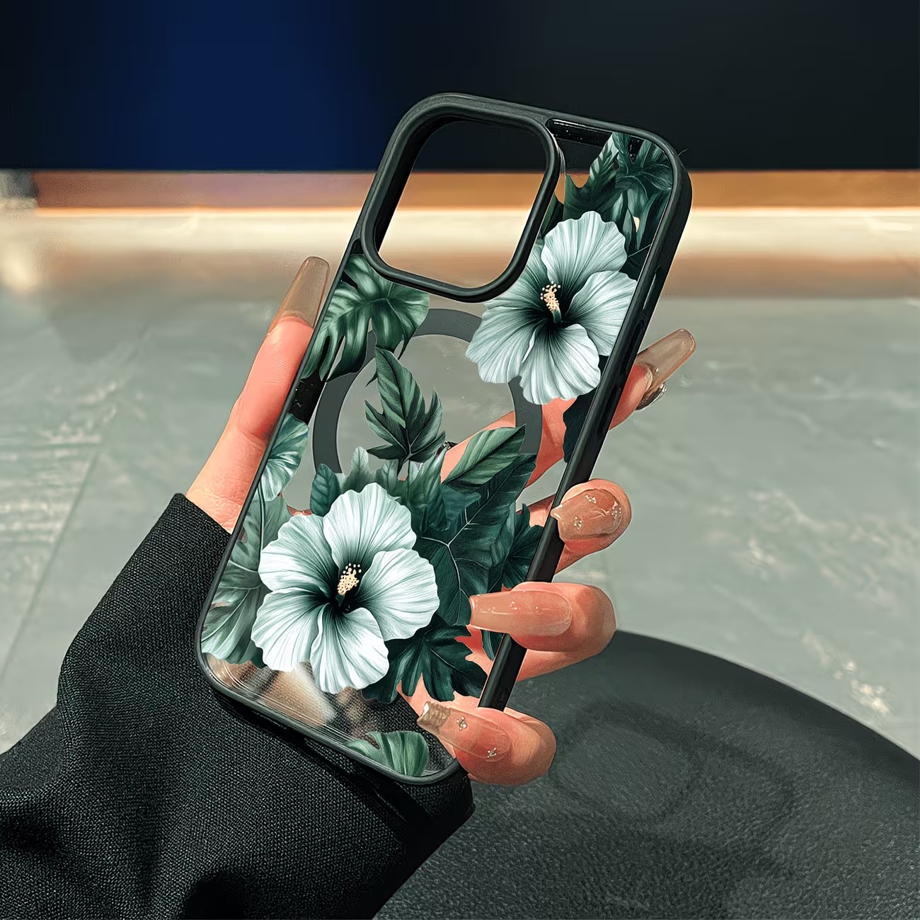 Green Floral Print Phone Case  - Perfume Pure Xs review and price